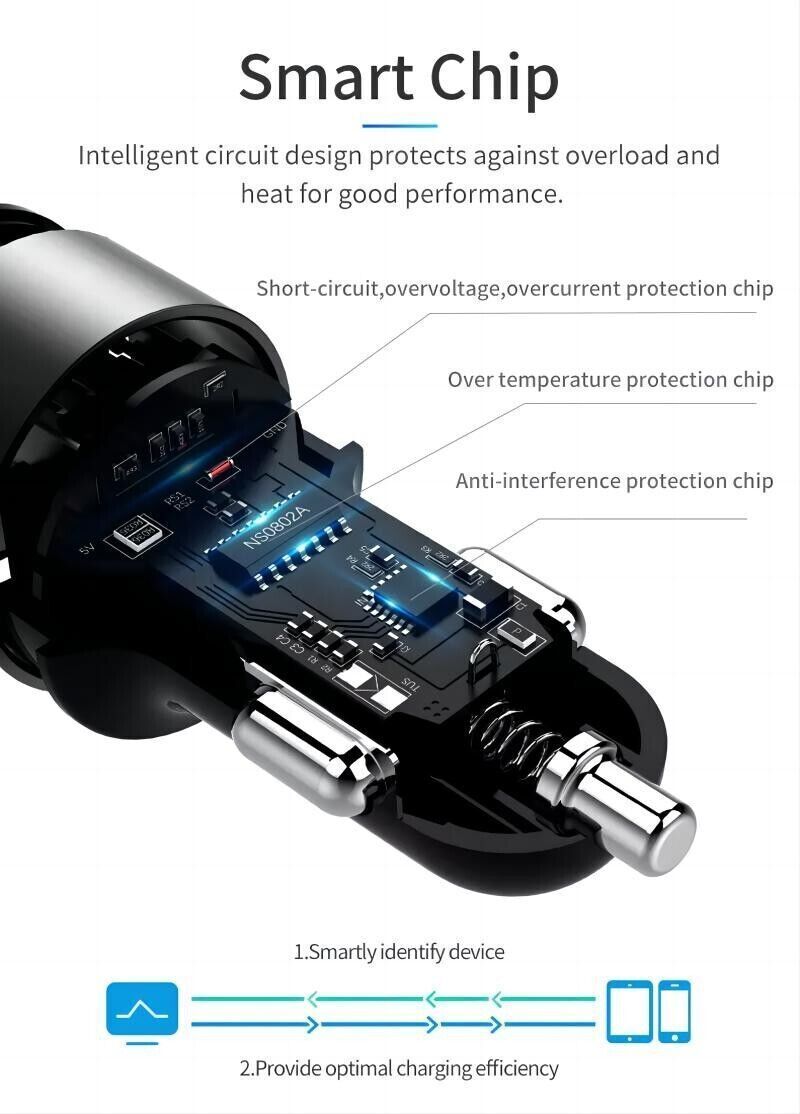 Zigarettenanzunder 2 USB Ladegerat Auto PKW KFZ LKW Adapter Handy Ladestecker DE